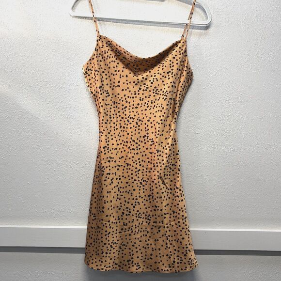Cotton Candy LA Women's Cheetah Print Slip Dress Partial Open Back Sz S - Picture 1 of 8